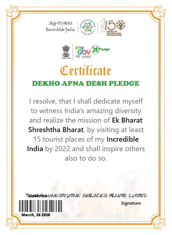 Dekho apna Bharat pledge